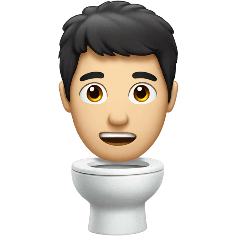 Head with black hair coming out of toilet emoji