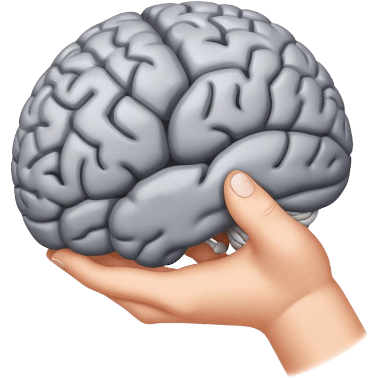 hand squeezing a brain emoji