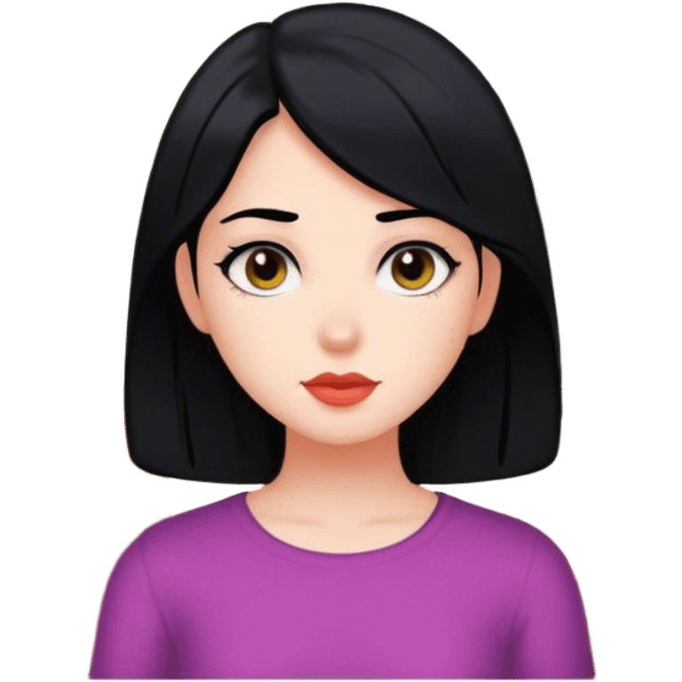 girl with black hair indoors emoji