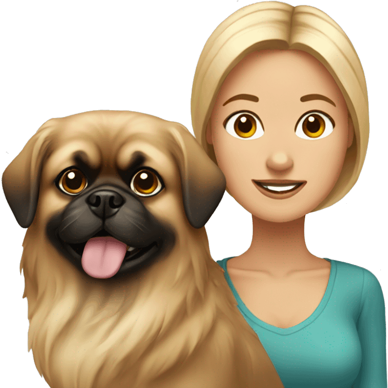 Women with Pekingese emoji