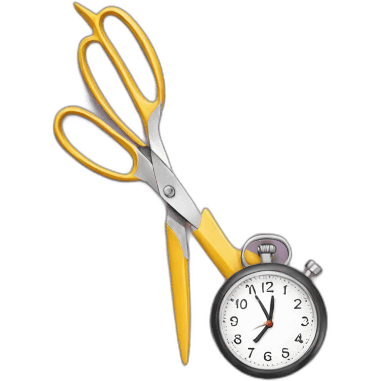 pointed scissors next to a watch emoji