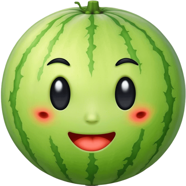 Alive melon with black eye emoji