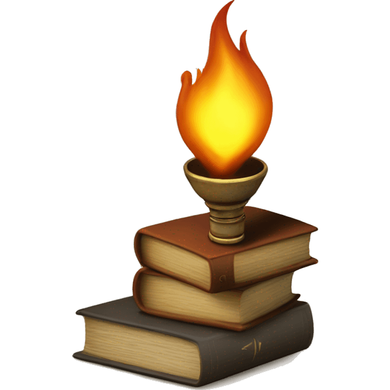 A torch within a book emoji