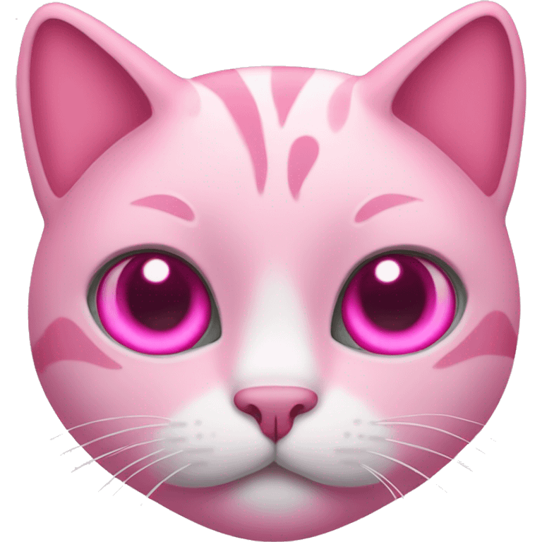 Pink Cat with hearts in eyes emoji