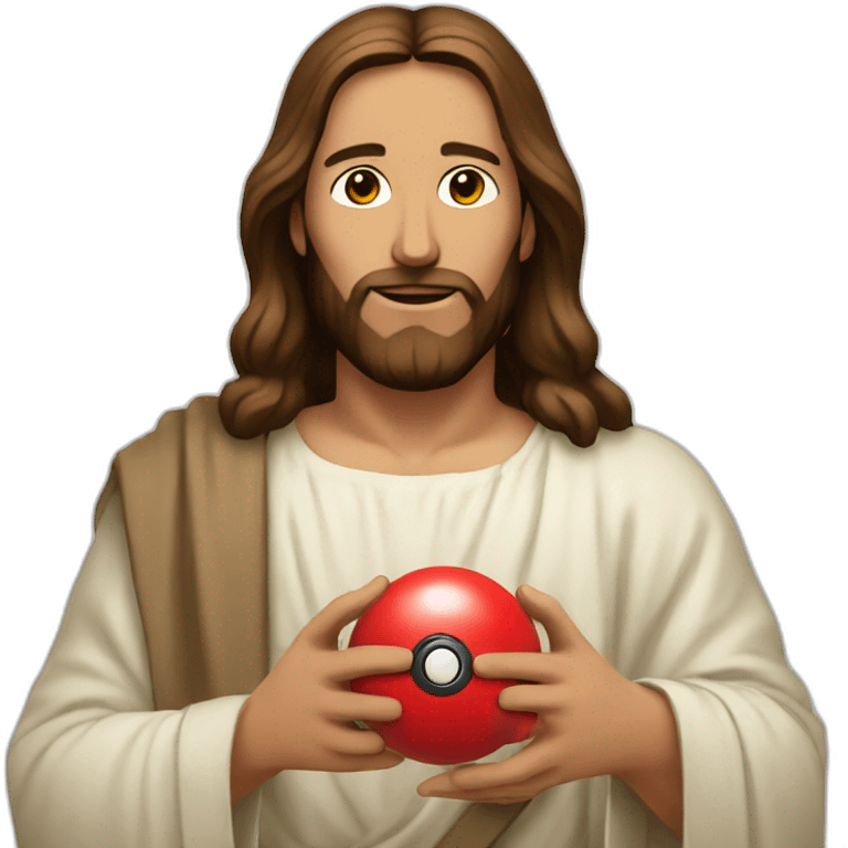 jesus with a pokeball emoji