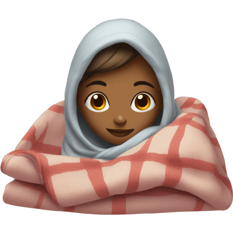 Cozy girl with blanket  emoji