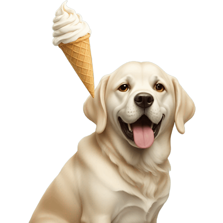 dog eating ice cream emoji