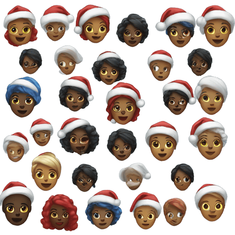 blue christmas santa black womanm emoji