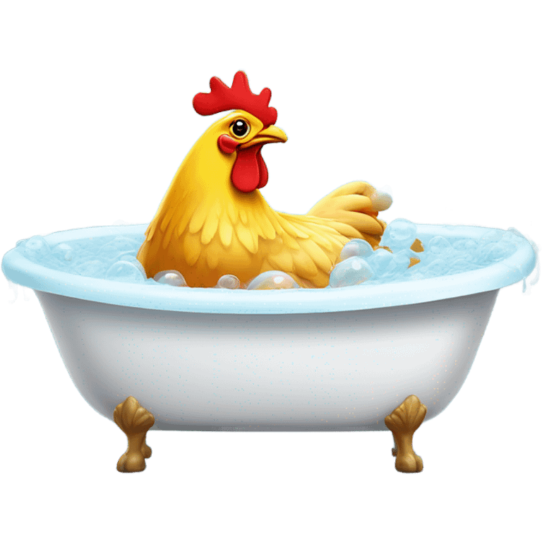 Giant chicken breast taking a bath emoji