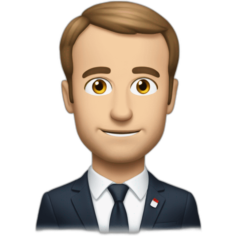 Macron qui fait un V avec 2 doigts emoji