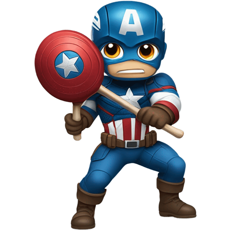 Captain America playing lacrosse emoji