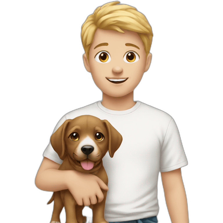 white kid with puppy emoji