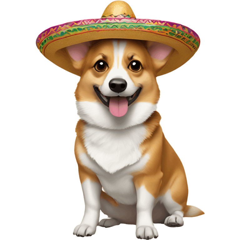 Corgi with a sombrero emoji