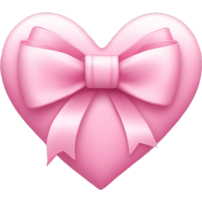 Pink heart with a pale pink bow ribbon emoji