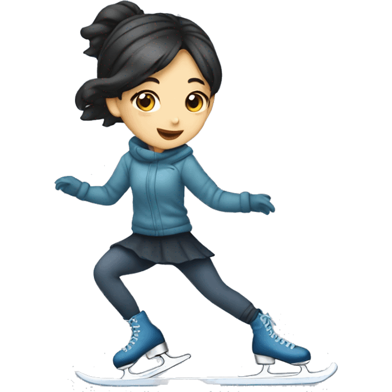 Ice skating girl asian  emoji