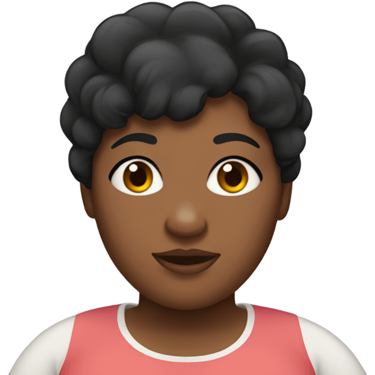 Fat black woman with short black hair emoji