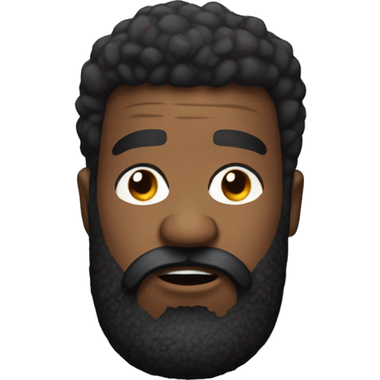 Confused black DJ beard emoji