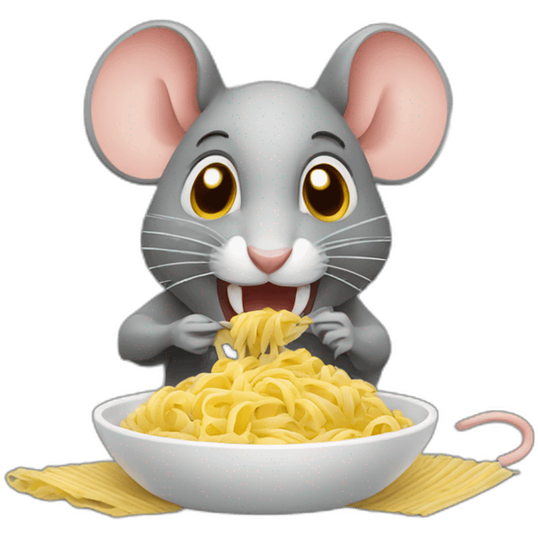 Rat eating pasta emoji