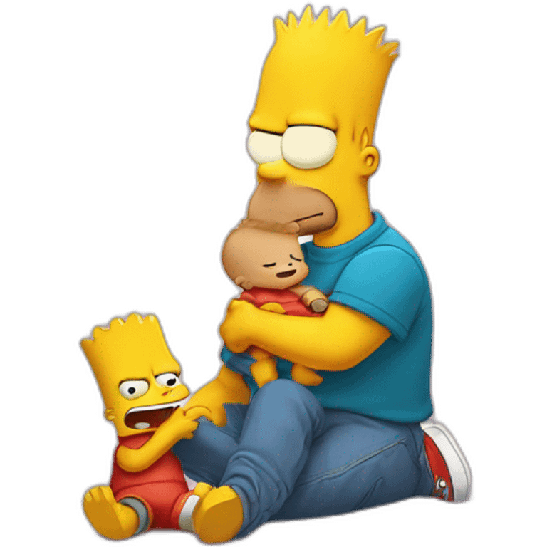 bart simpson avec un bébé emoji