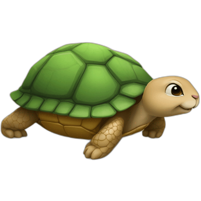 Lapin sur une tortue emoji