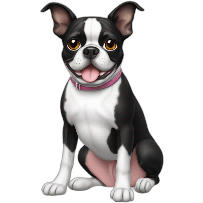 Sitting Boston Terrier emoji