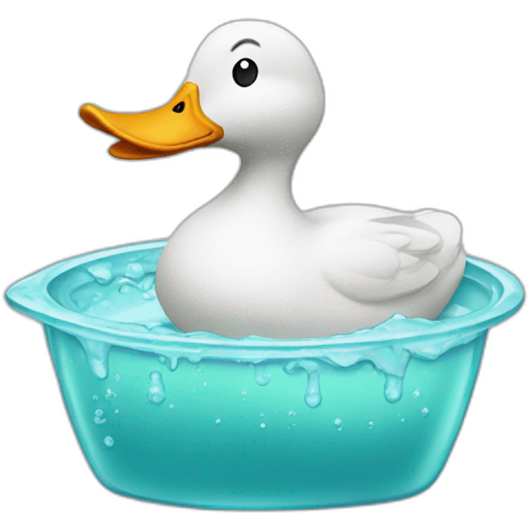 Duck with dish soap emoji