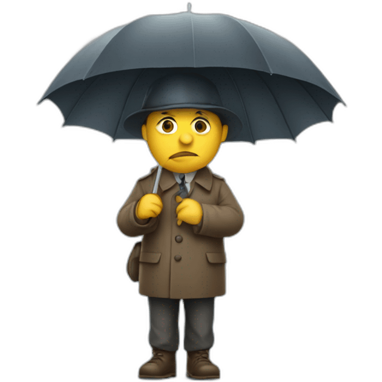 sad german man with umbrella in his hands emoji