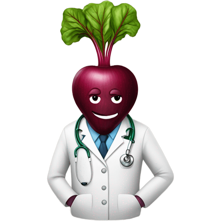 A beetroot with a stethoscope around it. emoji