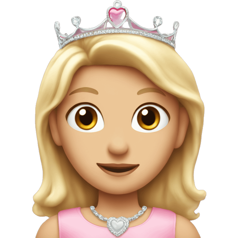 Pink heart with a princess tiara. emoji