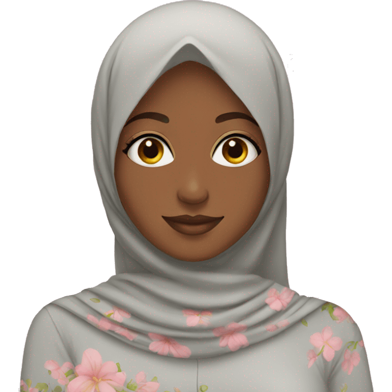 hijabi girl with flowers emoji