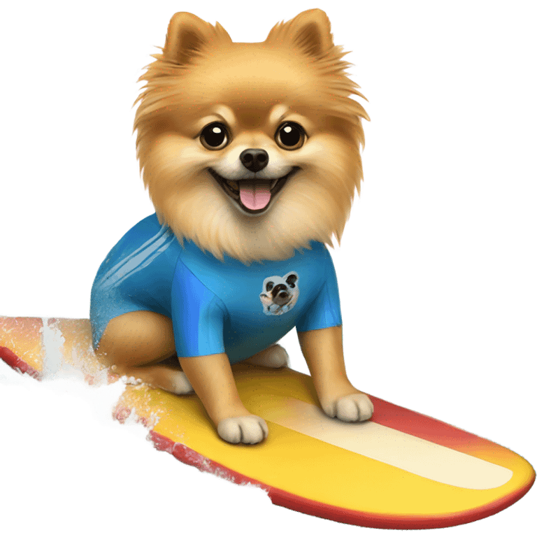 Pomeranian surfing emoji