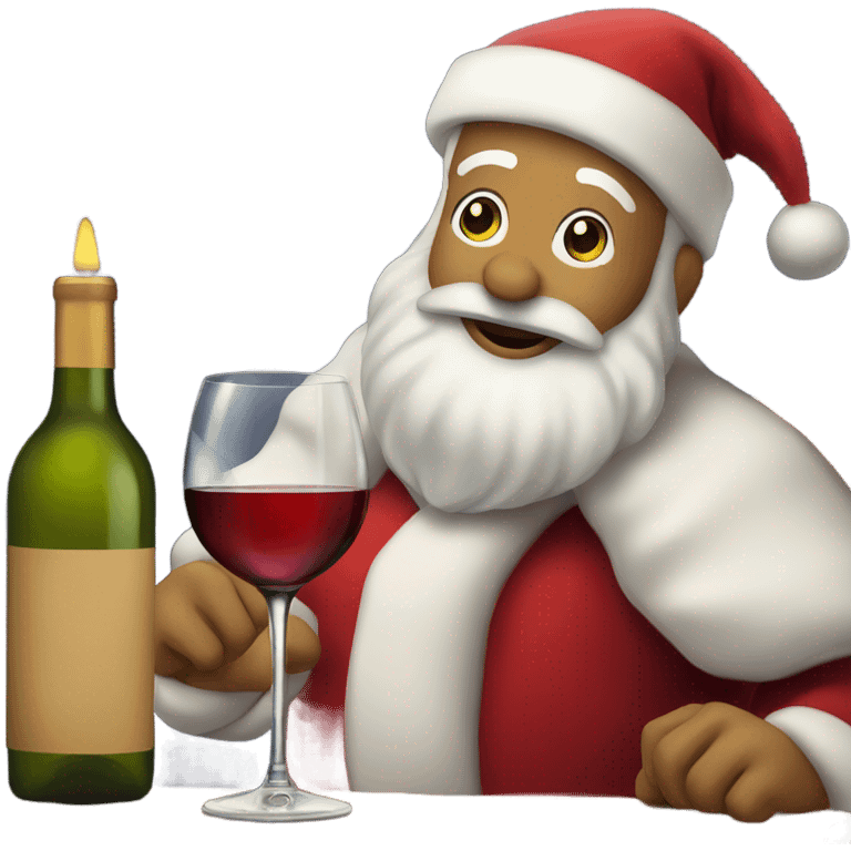 Santa clause drinking wine emoji