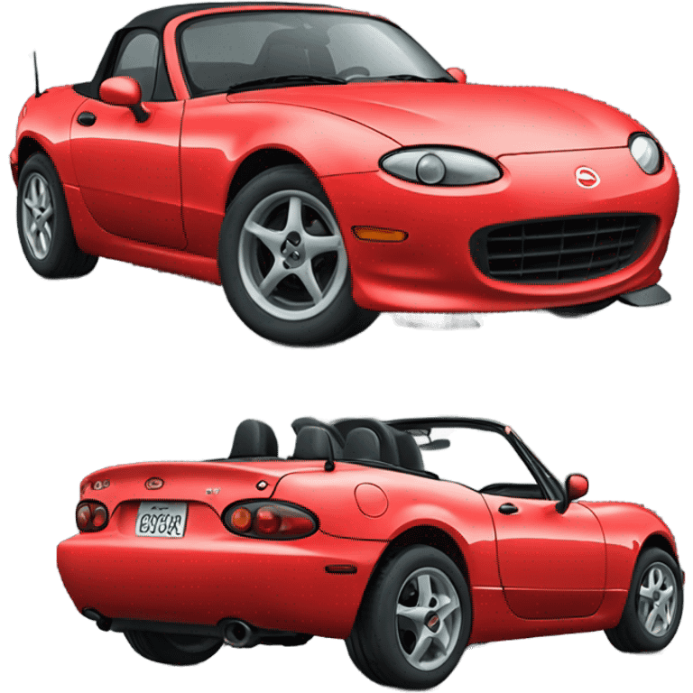 red 1990 miata with pop up headlights emoji