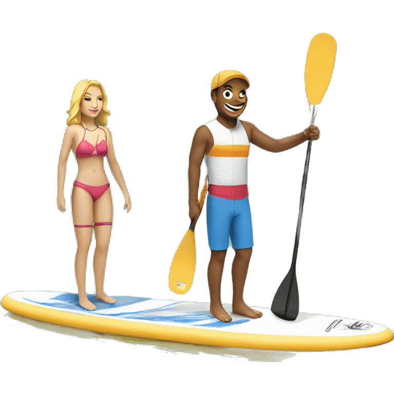 Lake, paddle board, summer fun, friends  emoji