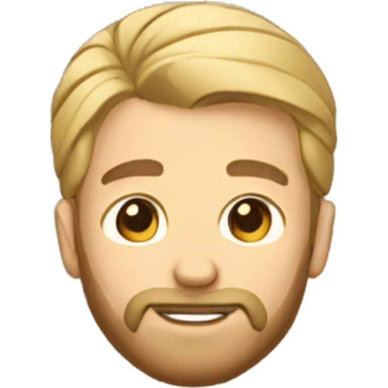 Bearded Blonde man with a bun emoji