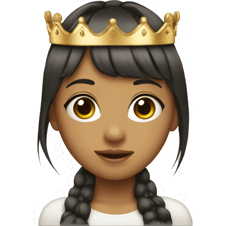 girl with bangs with a crown emoji