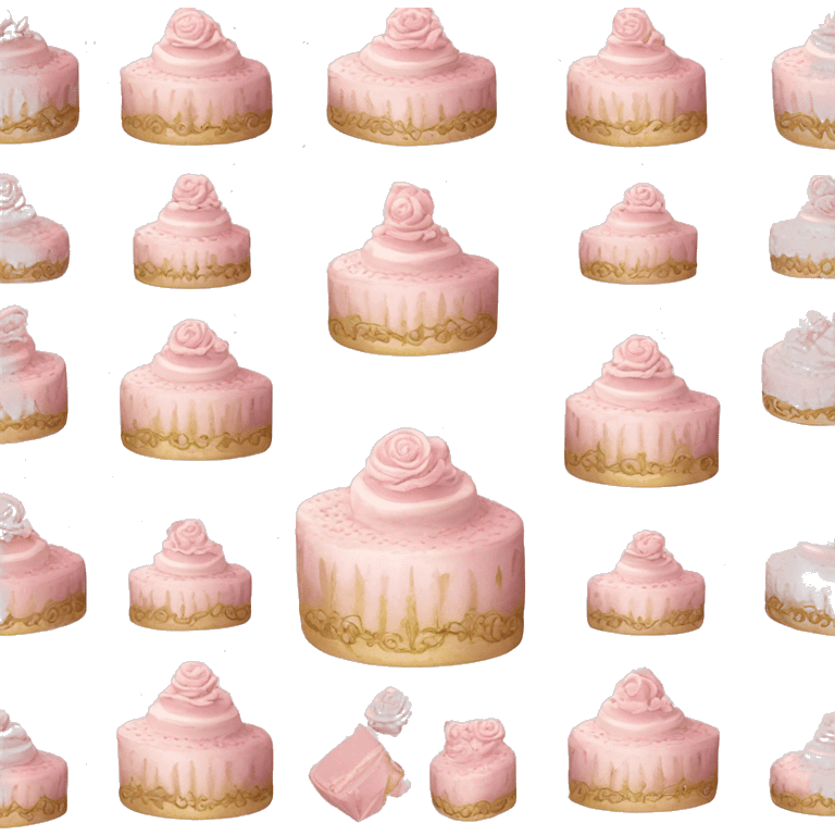 vintage rococo pale pink cake emoji