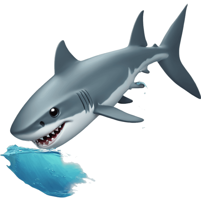 shark chasing a fish emoji