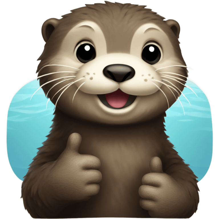 furry cartoon sea otter thumbs up emoji