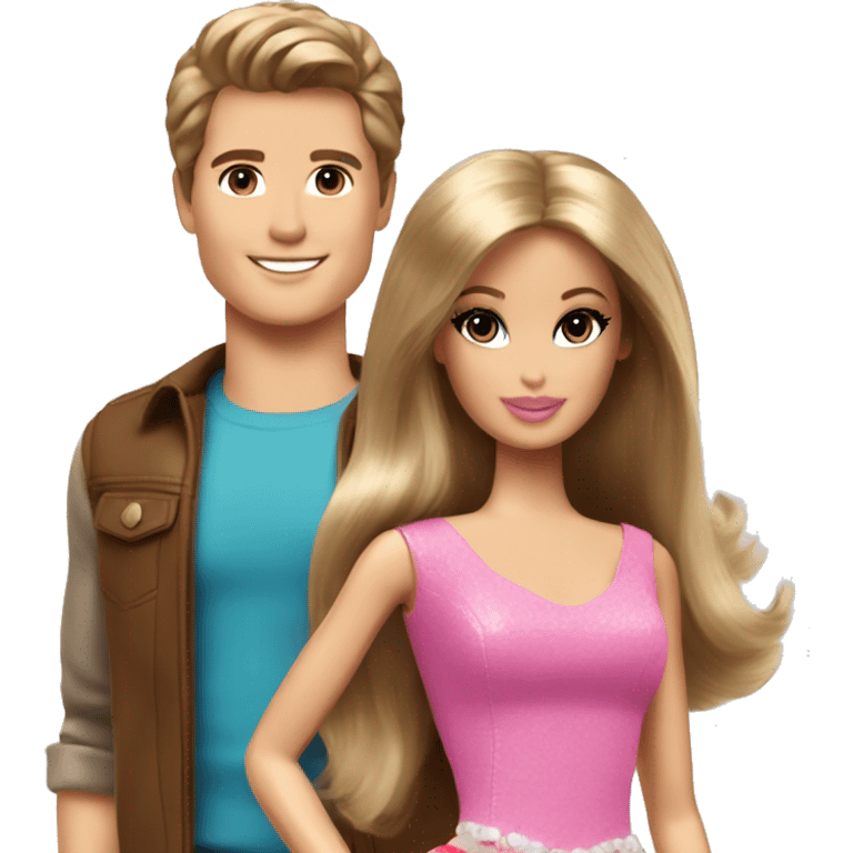 barbie and brown haired ken emoji