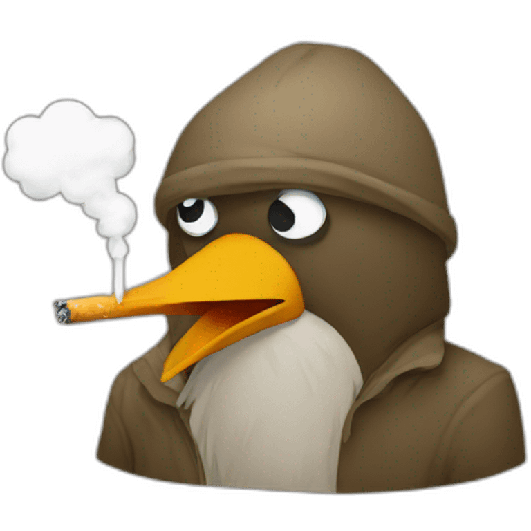 homeless twitter bird smoking emoji