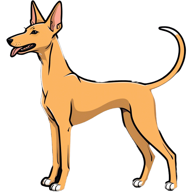 An Egyptian pharaoh hound with its tongue out emoji