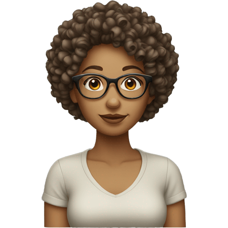 curly woman glasses emoji