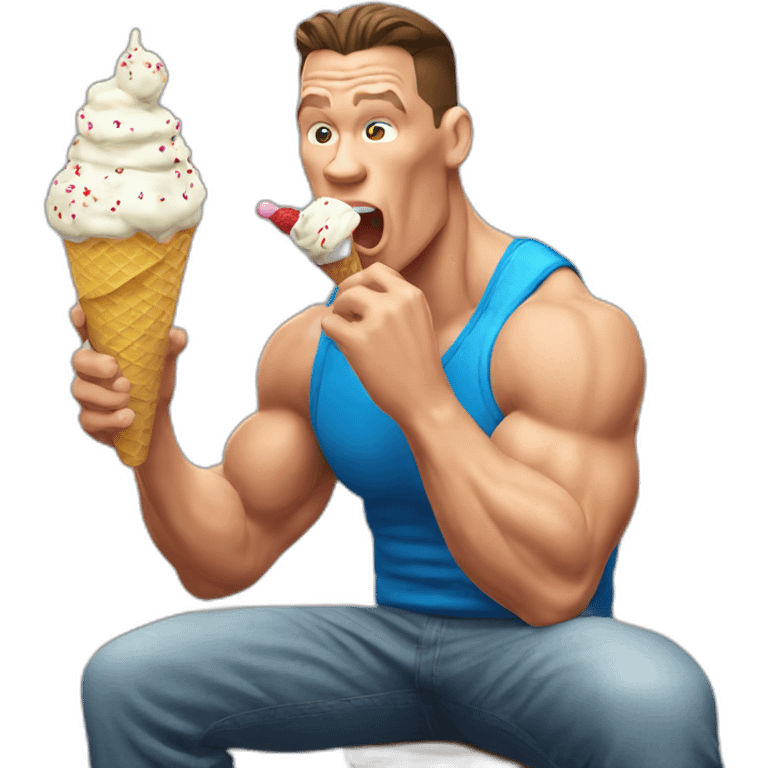 John cena eating ice cream emoji