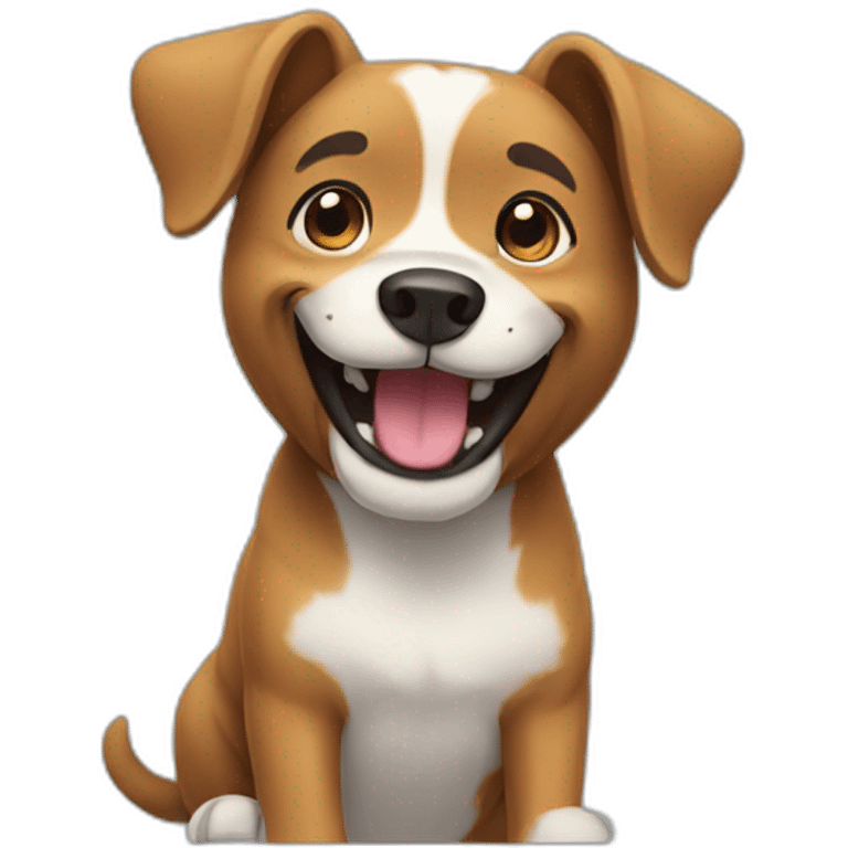 Dog smiling with animation emoji