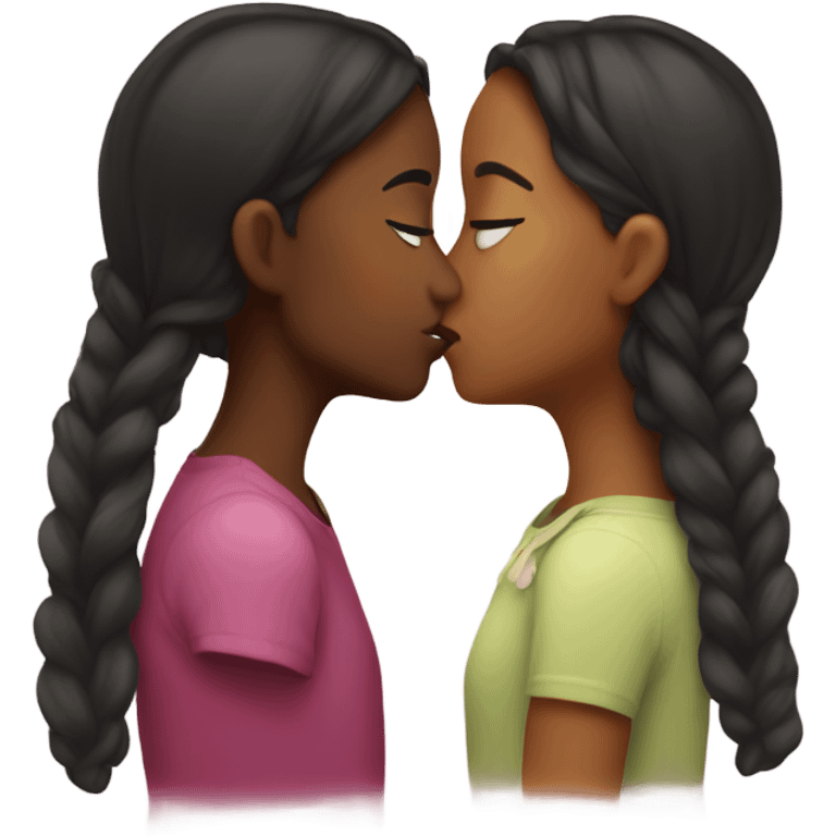 two girls kissing  emoji