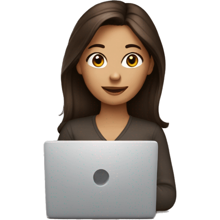 Brunette at the laptop emoji