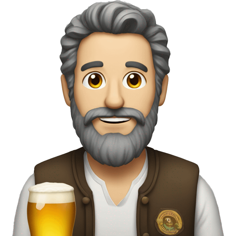 portrait of a bearded man with Beer emoji