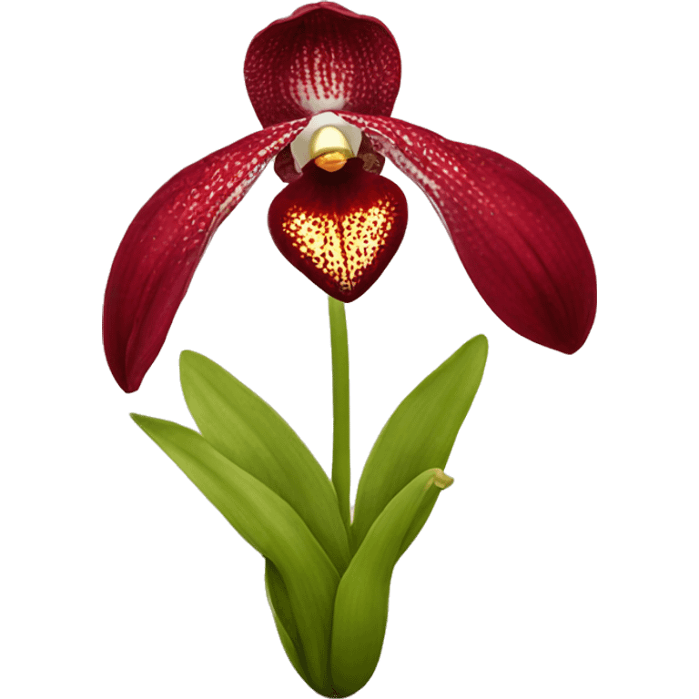 red lady slipper orchid   emoji