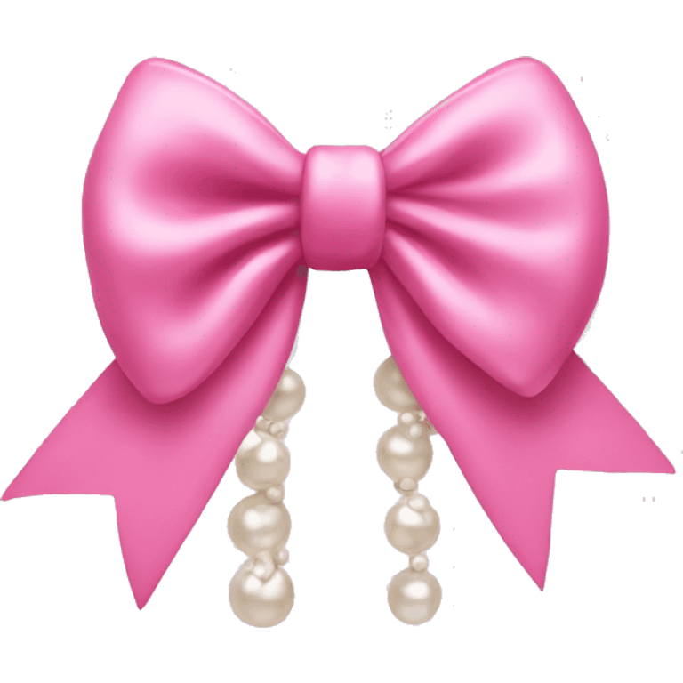 pink bow with pearls  emoji